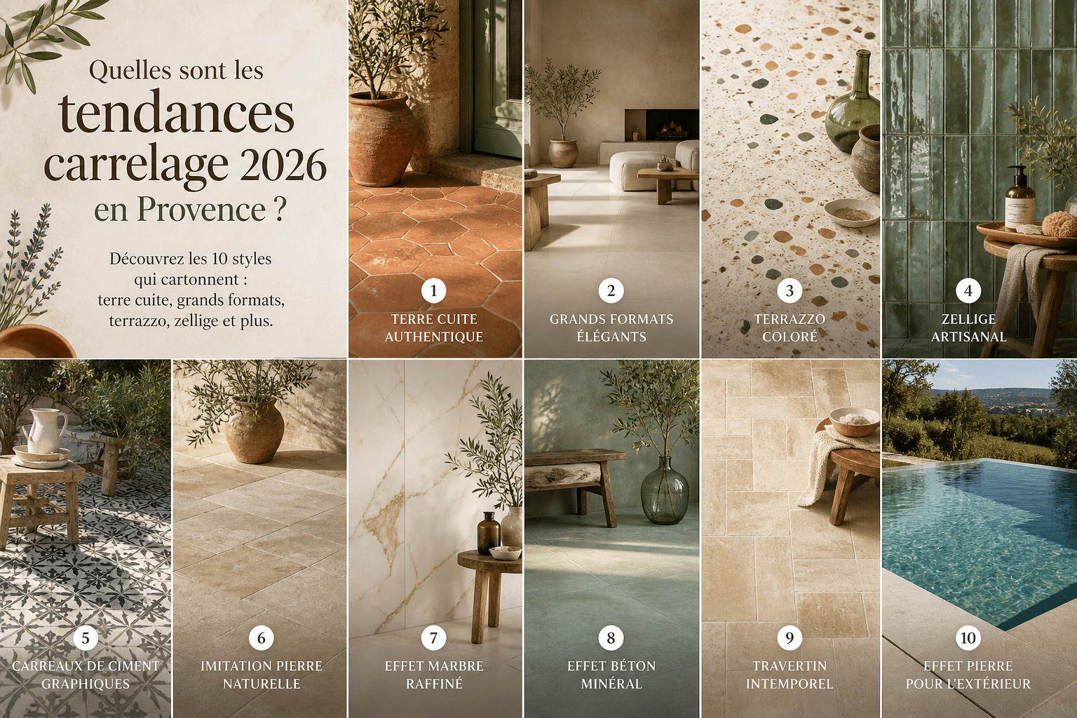 Tendances carrelage 2026 : 10 styles qui cartonnent en Provence